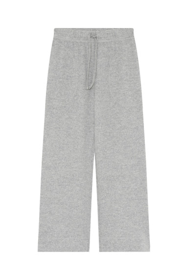 Brede bukser med lommer i merino uld fra By Basics i lyse grå