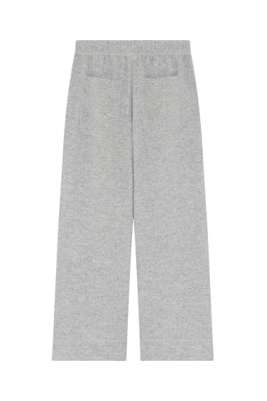 Brede bukser med lommer i merino uld fra By Basics i lyse grå