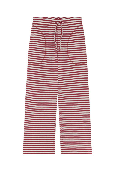 Brede bukser med lommer i merino uld 3008 i striber