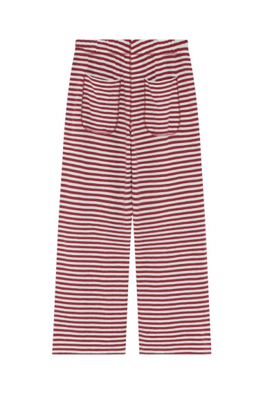 Brede bukser med lommer i merino uld 3008 i striber