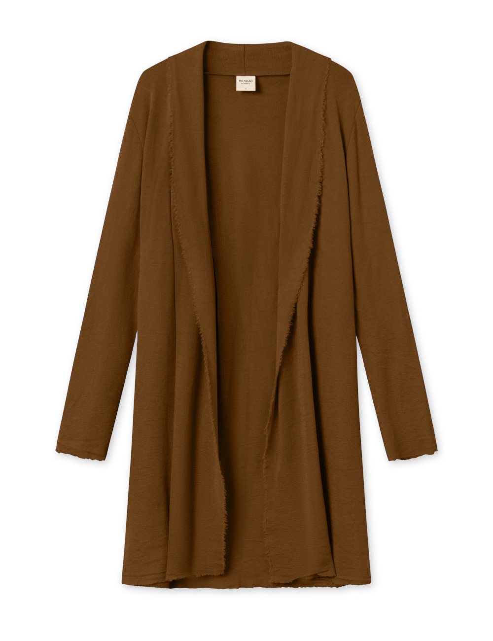 Mellem lang cardigan i merino uld 8003 i basis farver