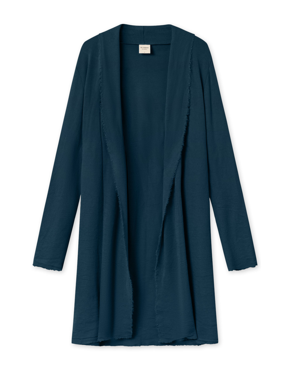 Mellem lang cardigan i merino uld 8003 i basis farver