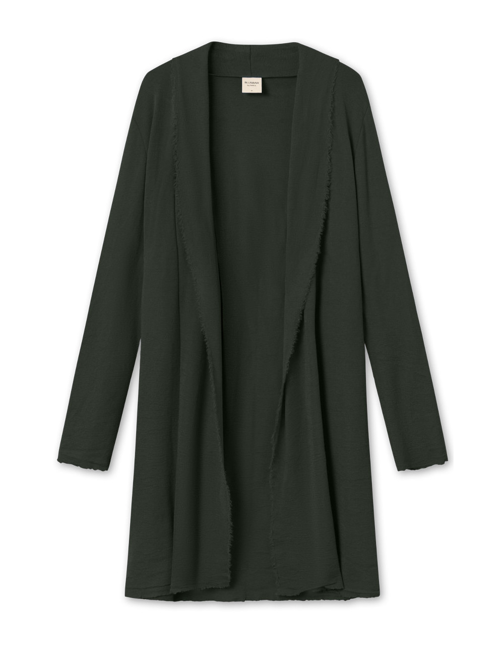 Mellem lang cardigan i merino uld 8003 i basis farver