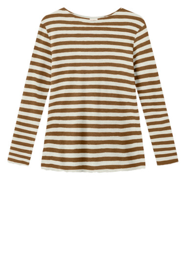 Merino uld bluse med A-facon 4012 i striber