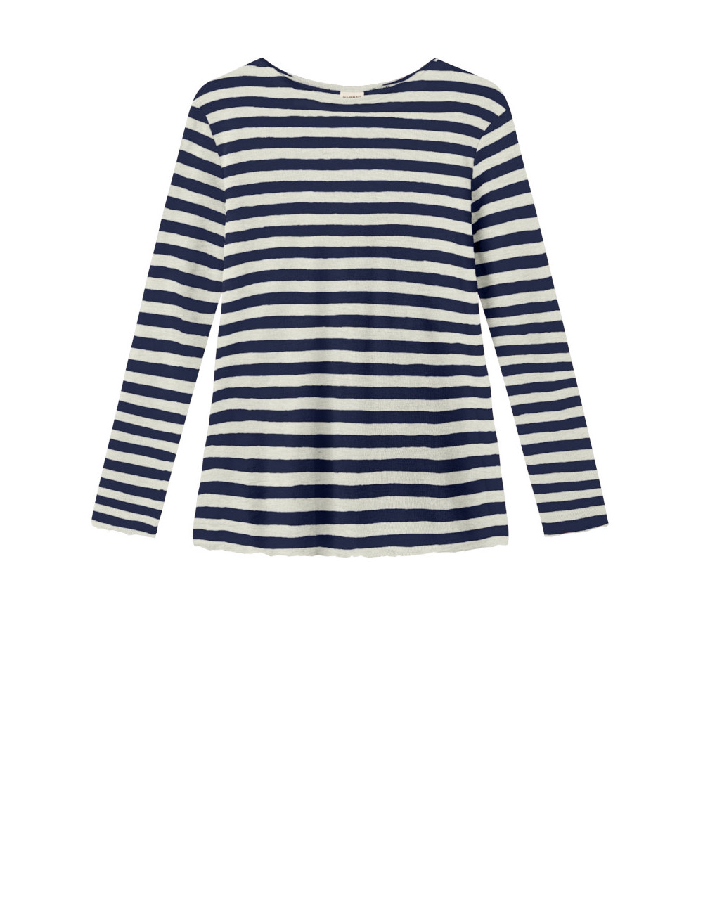 Merino uld bluse med A-facon 4012 i striber