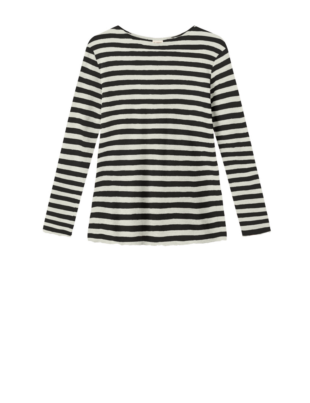 Merino uld bluse med A-facon 4012 i striber