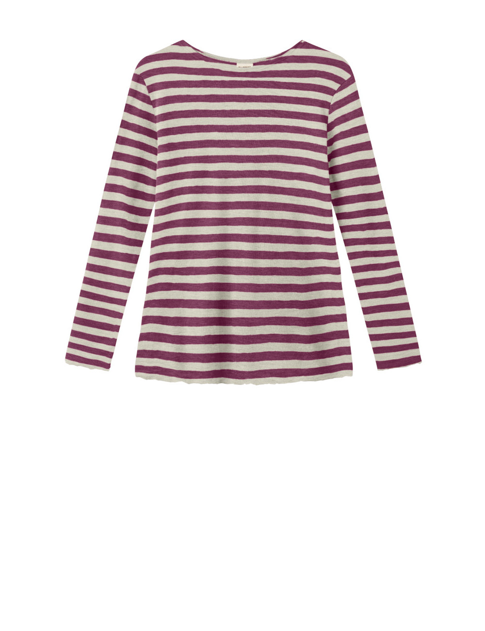 Merino uld bluse med A-facon 4012 i striber