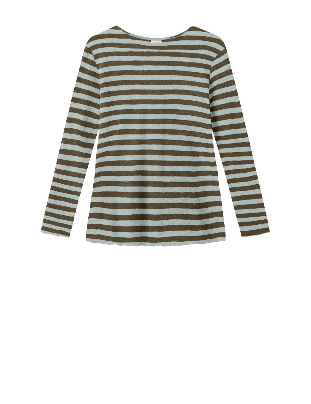 Merino uld bluse med A-facon 4012 i striber