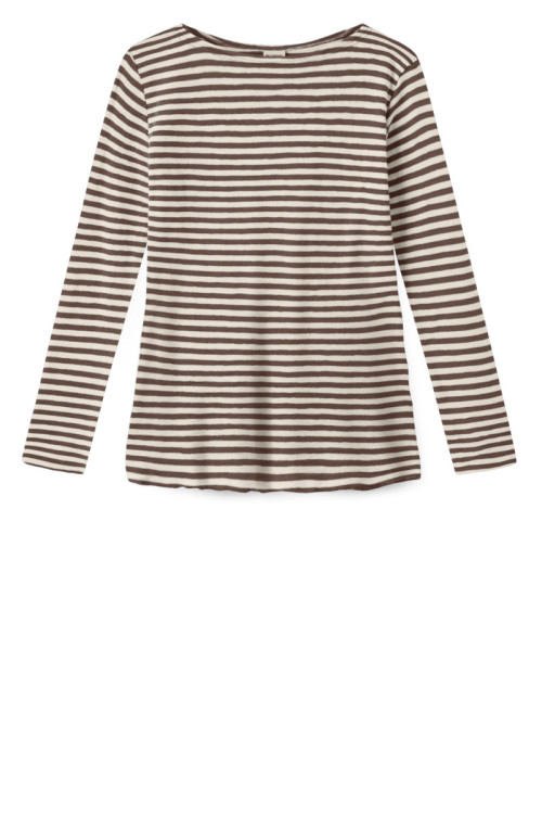 Merino uld bluse med A-facon 4012 i striber