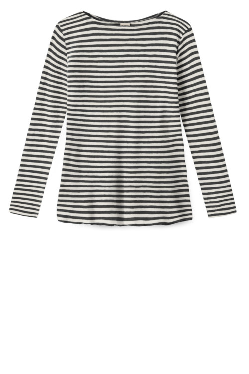 Merino uld bluse med A-facon 4012 i striber