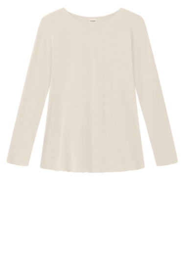 Merino uld bluse med A-facon fra By Basics i hvid