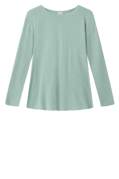 Merino uld bluse med A-facon fra By Basics i hav blå