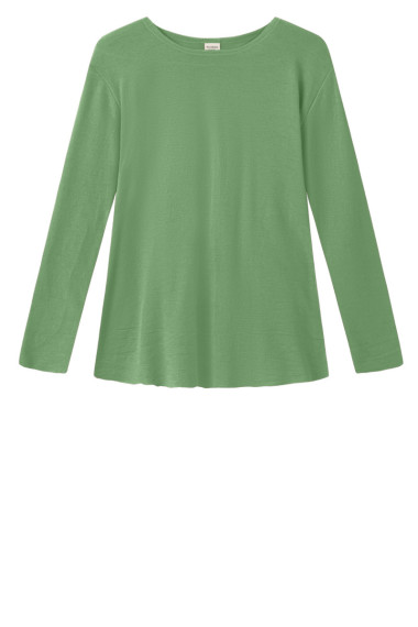 Merino uld bluse med A-facon fra By Basics i pistachio grøn