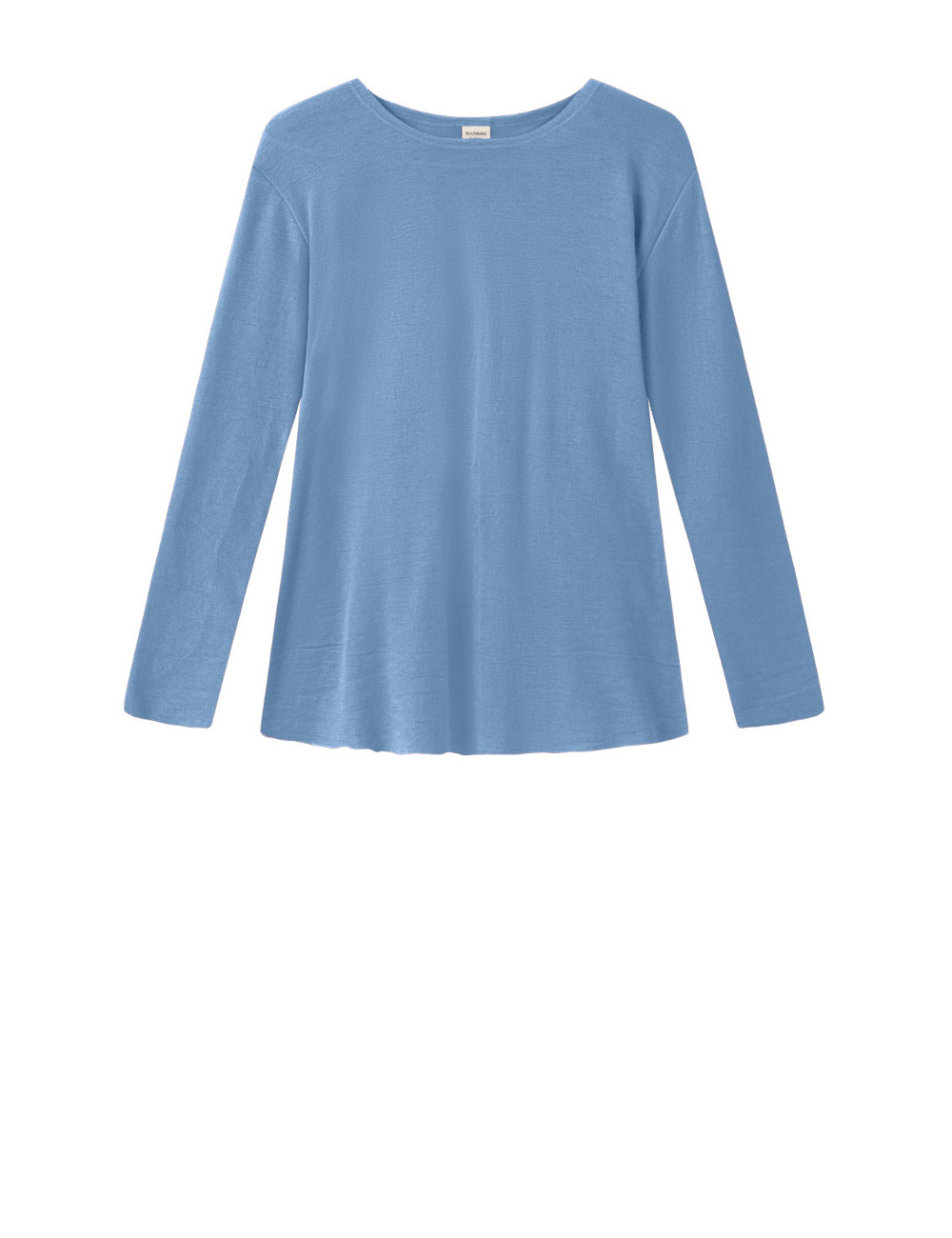 Merino uld bluse med A-facon 4012 i grønne og blålige farver