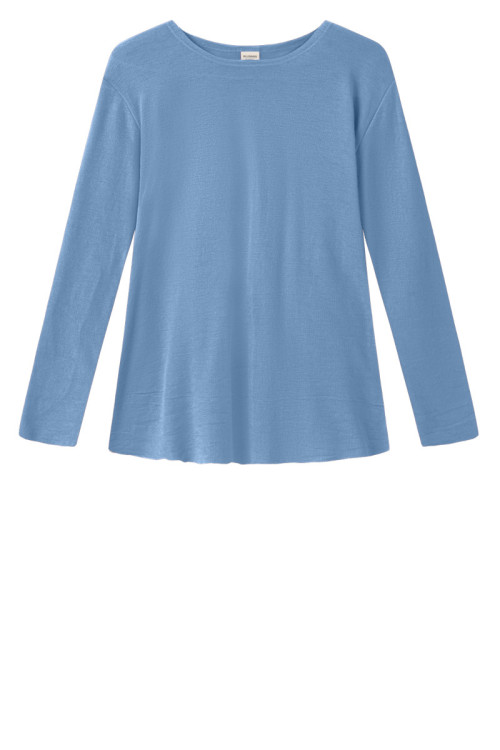 Merino uld bluse med A-facon 4012 i grønne og blålige farver