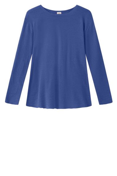 Merino uld bluse med A-facon fra By Basics i indigo