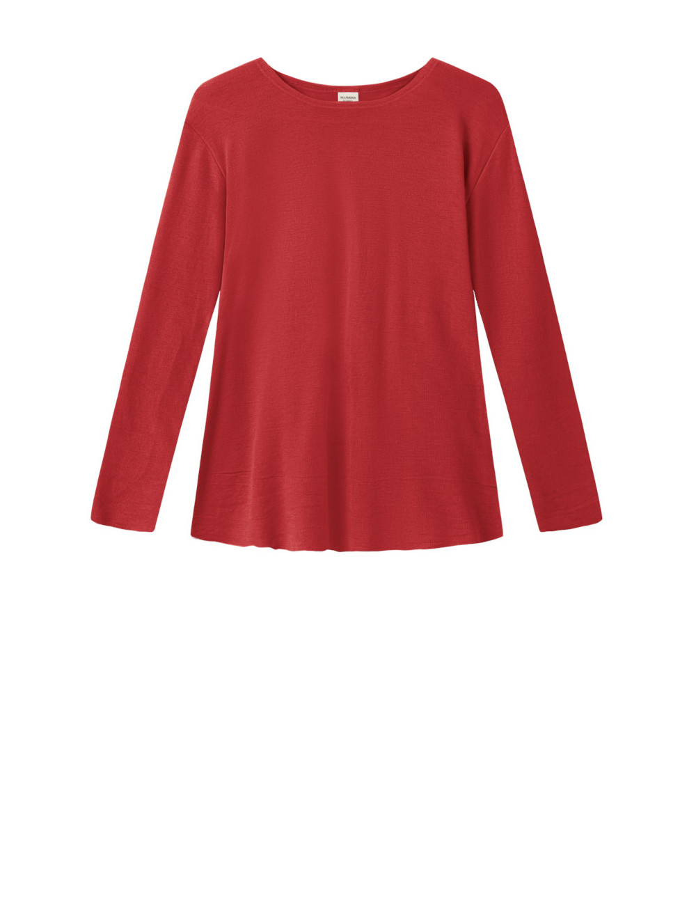 Merino uld bluse med A-facon 4012 i gullige og røde farver