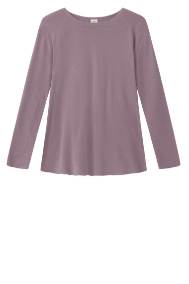 Merino uld bluse med A-facon fra By Basics i støvet lilla