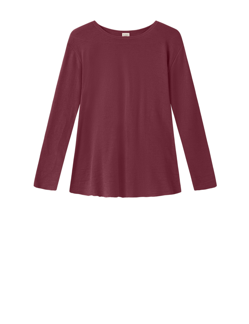 Merino uld bluse med A-facon 4012 i gullige og røde farver