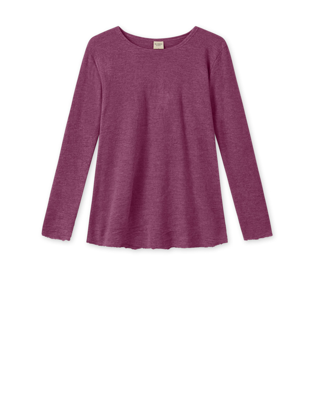 Merino uld bluse med A-facon 4012 i gullige og røde farver