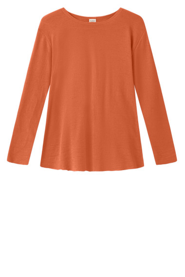 Merino uld bluse med A-facon fra By Basics i orange