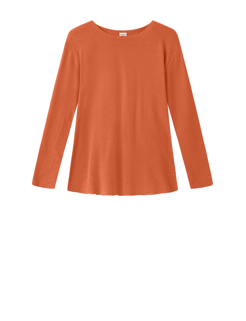 Merino uld bluse med A-facon 4012 i gullige og røde farver