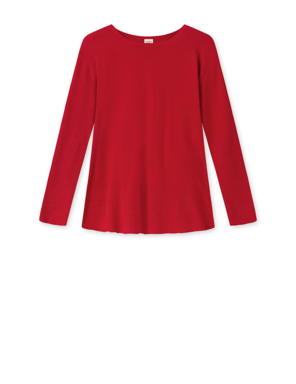 Merino uld bluse med A-facon 4012 i gullige og røde farver