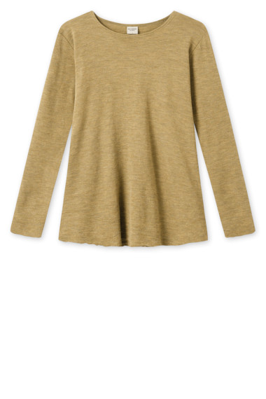 Merino uld bluse med A-facon fra By Basics i melange gul