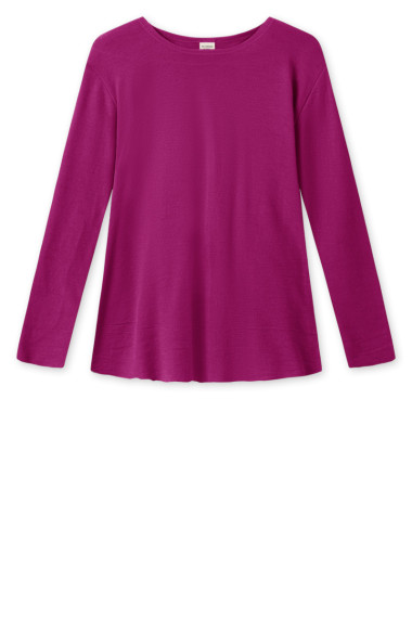 Merino uld bluse med A-facon fra By Basics i hot pink
