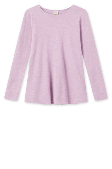 Merino uld bluse med A-facon fra By Basics i violet lyserød