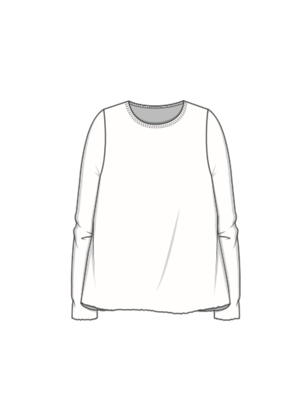 Merino uld bluse med A-facon 4012 i striber