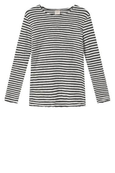 Merino T-shirt i sorte striber nr. 0/878-S farve