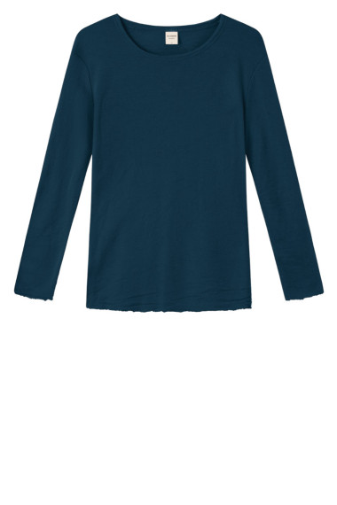 Merino T-shirt fra By Basics i petrol