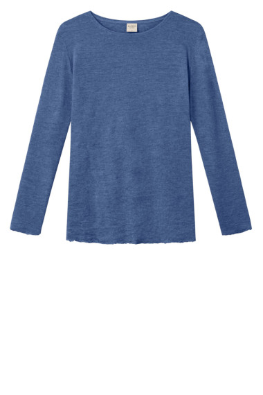 Merino T-shirt fra By Basics i indigo melange
