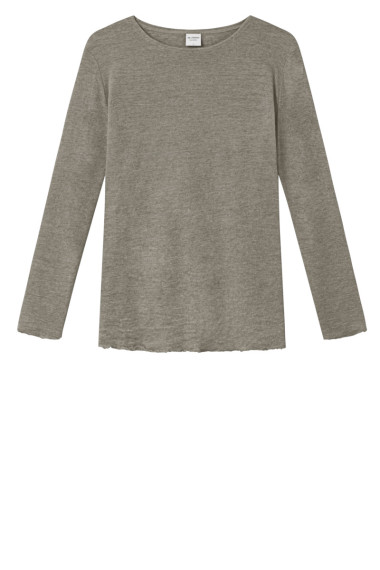 Merino T-shirt fra By Basics i elefant grå