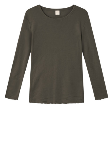 Merino T-shirt fra By Basics i capers melange
