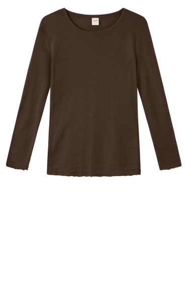 Merino T-shirt fra By Basics i brun