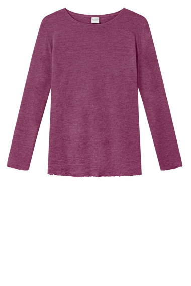 Merino T-shirt fra By Basics i lilla melange