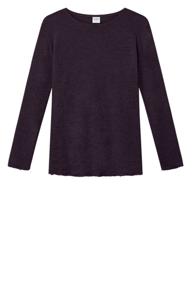Merino T-shirt fra By Basics i blomme
