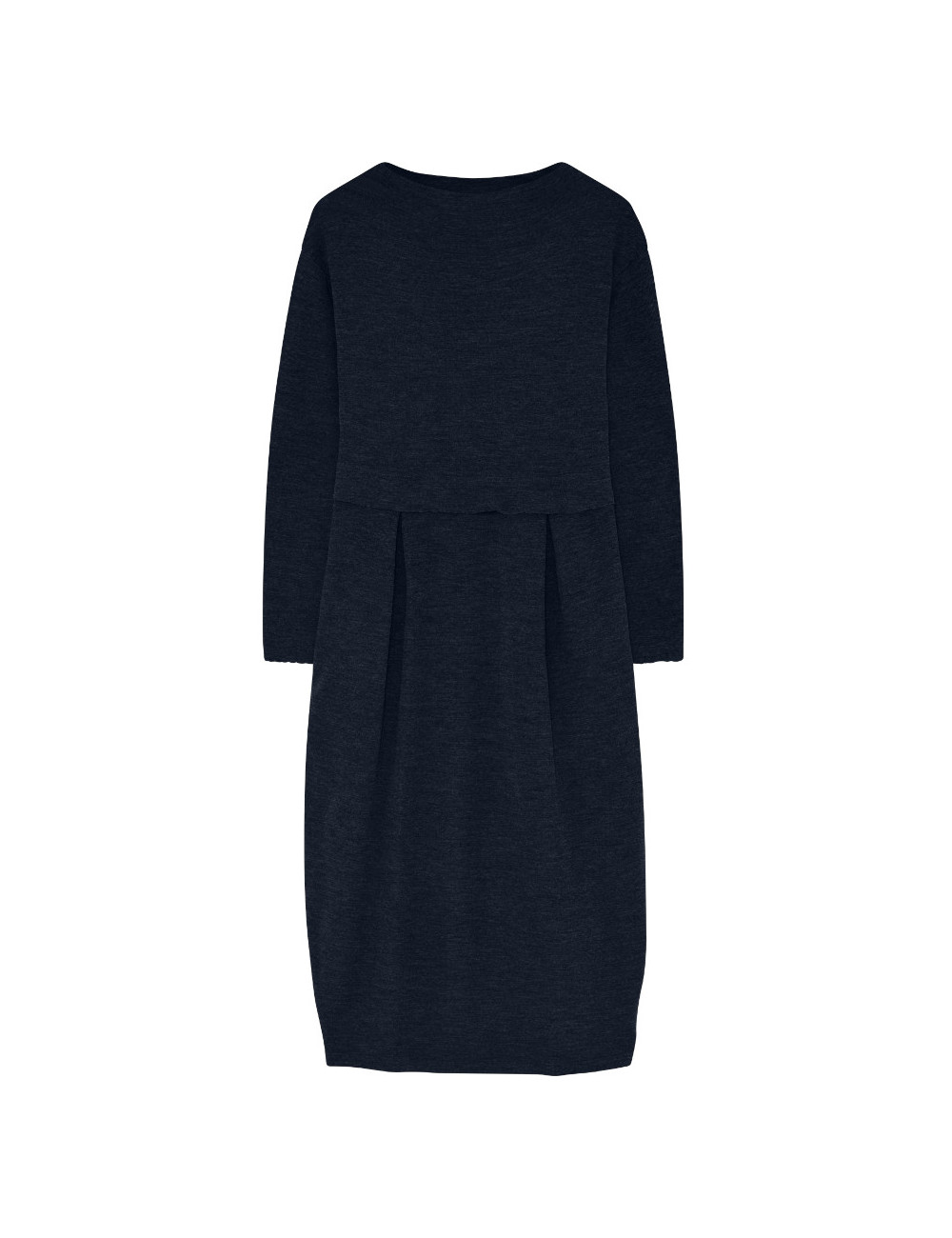 Merino uld kjole i mandel-facon 7045 i basis farver