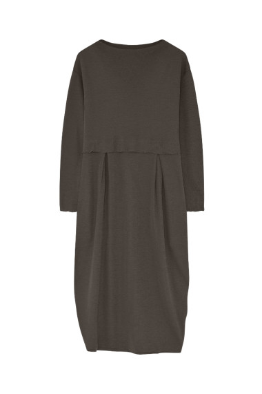 Merino uld kjole i mandel-facon 7045 i basis farver