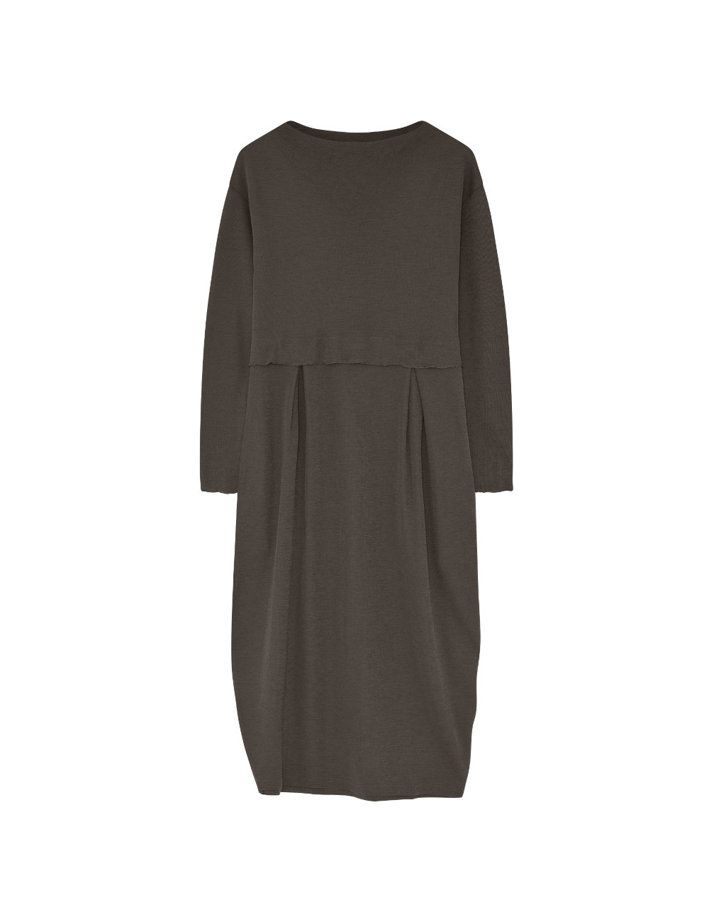 Merino uld kjole i mandel-facon 7045 i basis farver