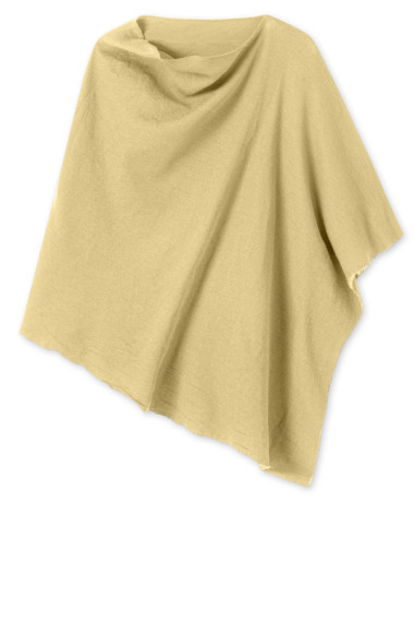 Merino uld poncho fra By Basics i lyse gul