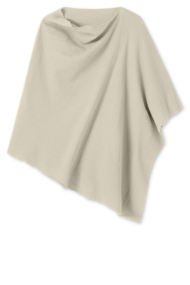Merinould poncho fra By Basics i mælke hvid