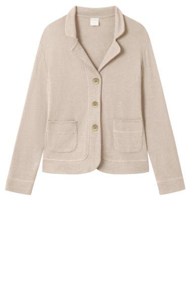 Blazer cardigan i merino uld 8014 i basis farver