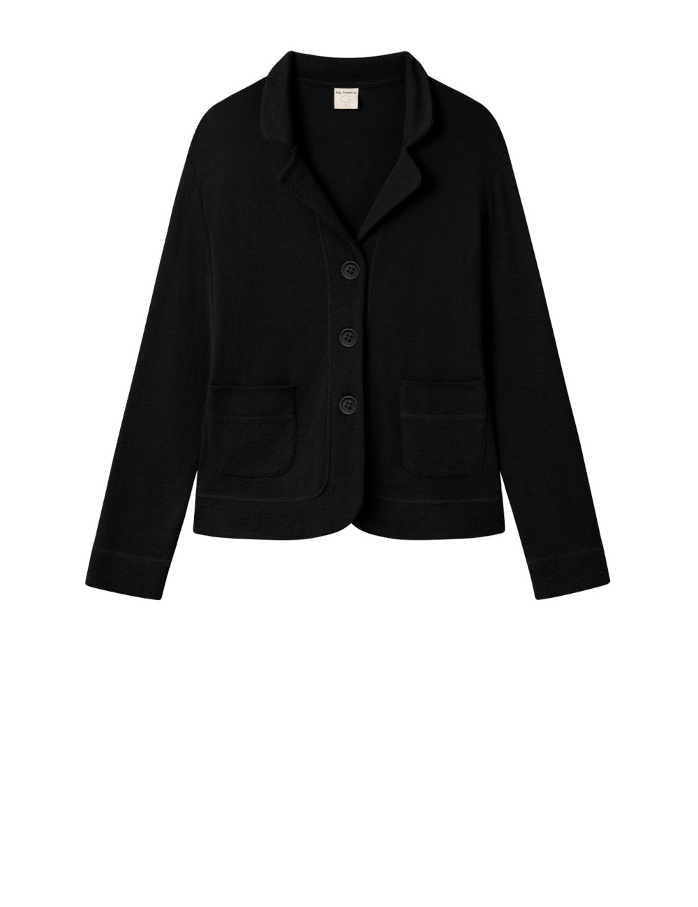 Blazer cardigan i merino uld 8014 i basis farver