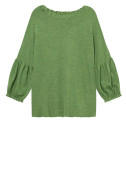 Merino uld bluse med pufærmer 4055 i farver
