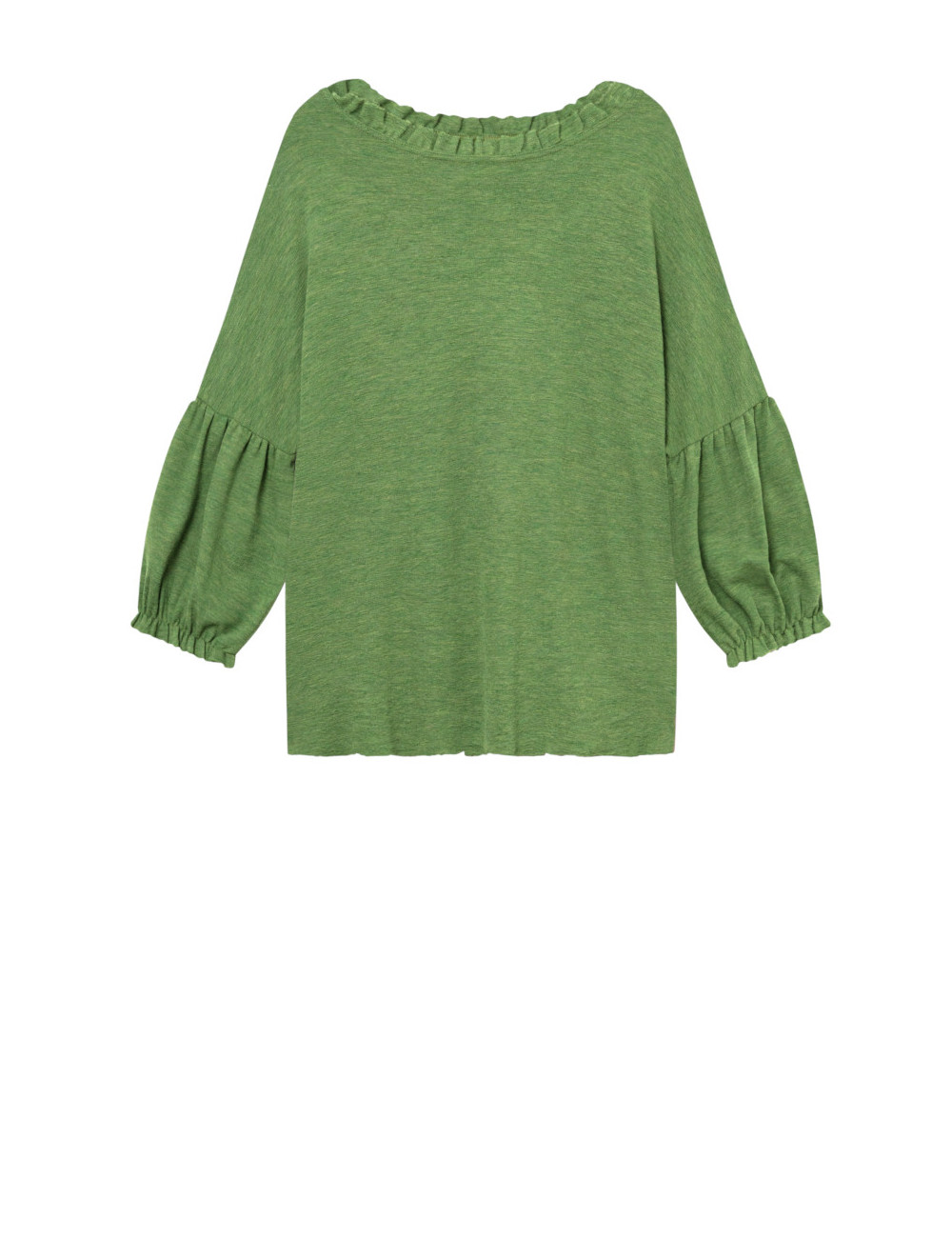 Merino uld bluse med pufærmer 4055 i farver