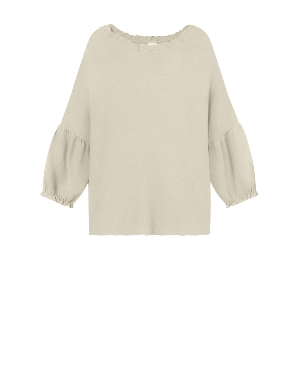 Merino uld bluse med pufærmer 4055 i basis farver