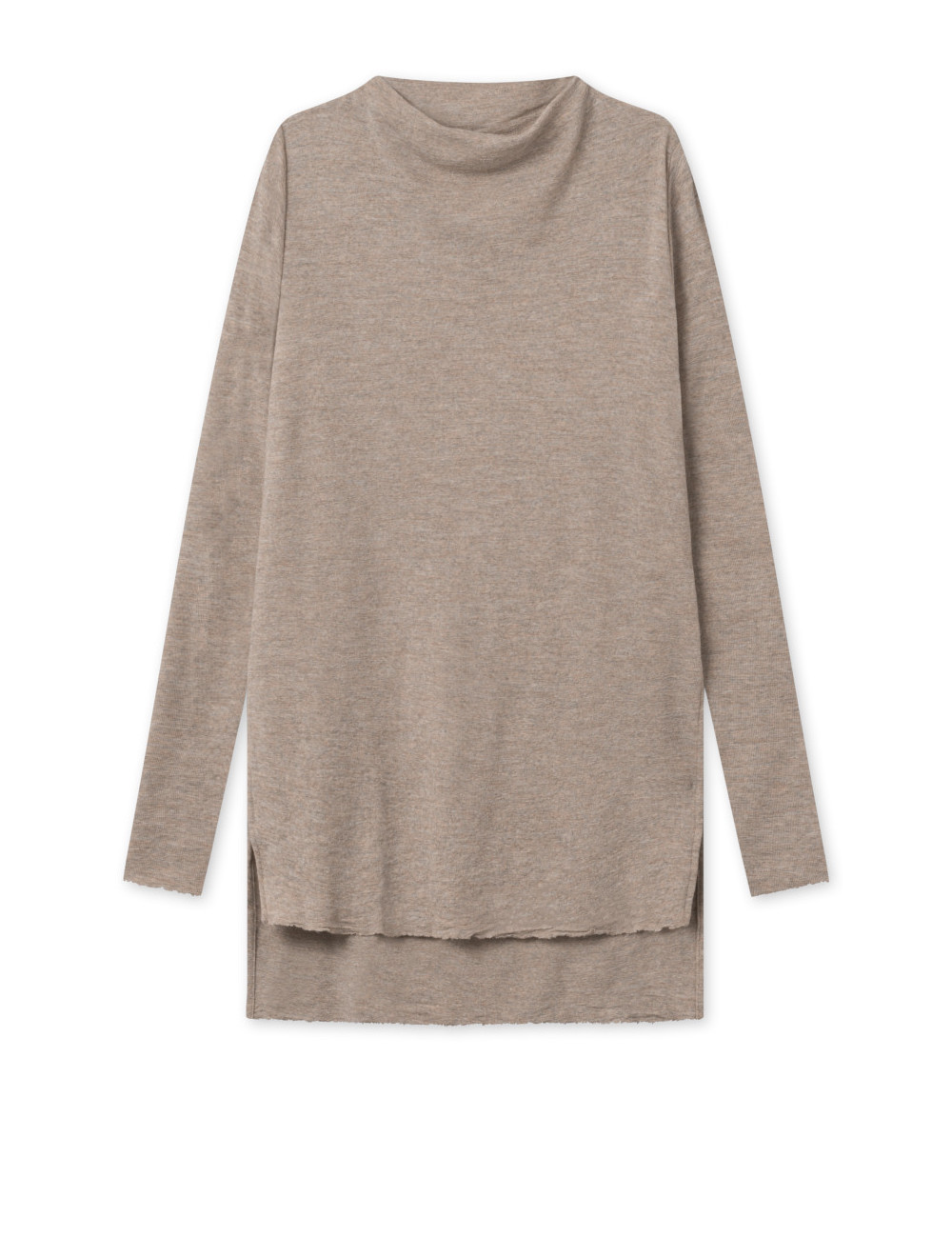 Tunika med længde forskel i merino uld 6040 i basis farver